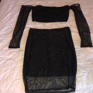 Black rhinestone set